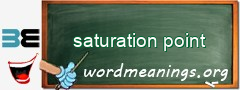 WordMeaning blackboard for saturation point